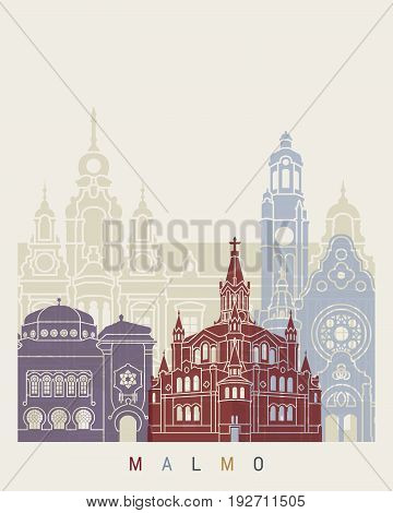 Malmo Skyline Poster