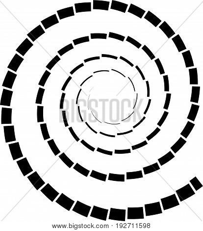 Abstract Spiral Elements. Abstract Unique Swirl, Twirl Shape On White