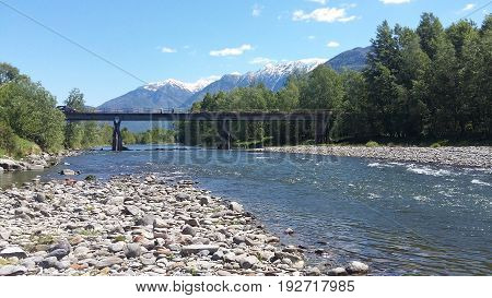 beautiful view of the river in val masino