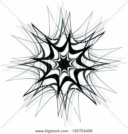 Generic Circular Motiff, Mandala. Abstract Grayscale Geometric Element