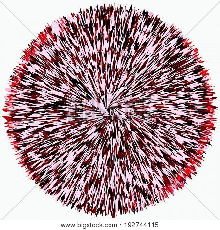 Abstract Skein-like Tangled Circle. Round Shape With Overlapping Radial Shapes