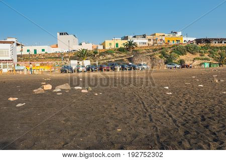 Ajuy, Fuerteventura, Spain, April 01, 2017: Small Fishing Village Ajuy On Fuerteventura Island, Spai
