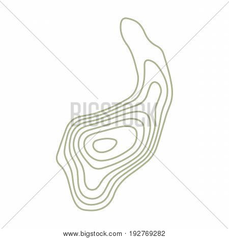 Super fashion design logo. The modern trend fictional topo contour map design. Line topographic contour map. Abstract wavy topographic icon. Geography concept. Green and white. Mapping logotype.