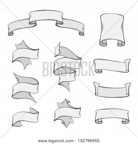 Beautiful dynamic vintage ribbons for placing information on them wishes congratulations parting words and other pleasant and useful things.