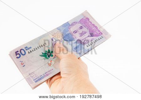 Close up of a woman handling money
