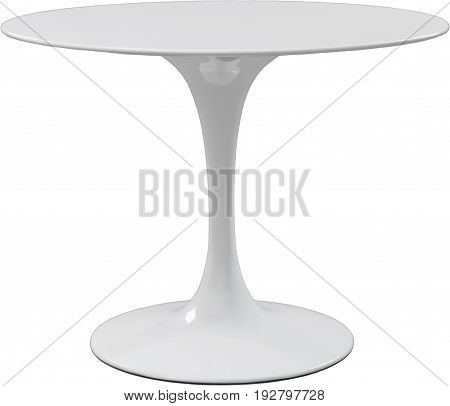 round white dinning table. Modern designer, table isolated on white background. Series of furniture