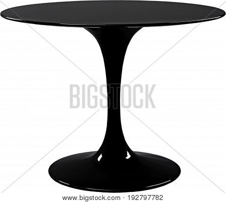 round black dinning table. Modern designer, table isolated on white background. Series of furniture