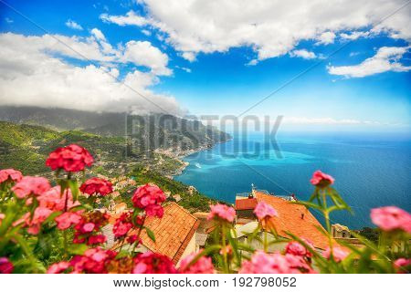 Ravelo Resort City At Amalfi Coast In Southern Italy