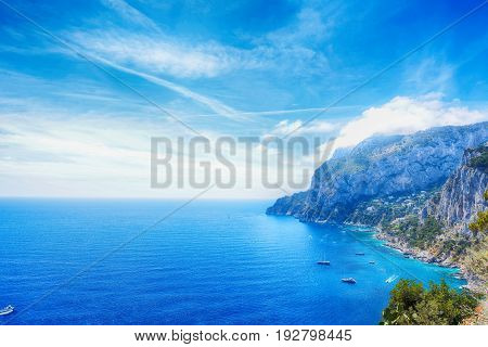 big mountains and sea under blue sky
