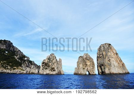 big Rocks and sea under blue sky
