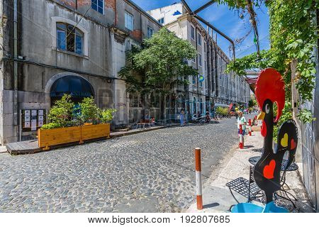 Lisbon, Portugal - May 20, 2917: Very Popular Art Centrum Lx Factory In Lisbon