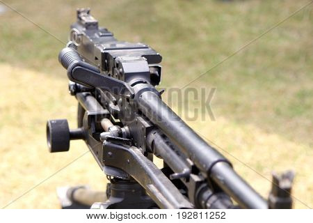 Shallow Focus Shot Of An L7A2 Gpmg 