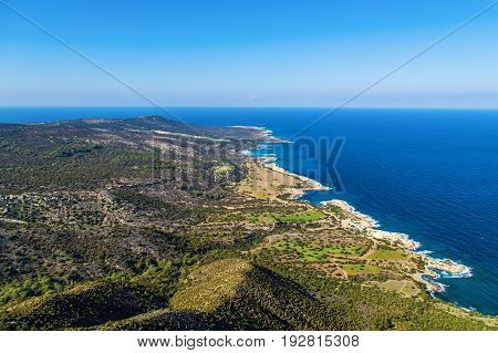 Cyprus Akamas Peninsula National Park mountain's top.