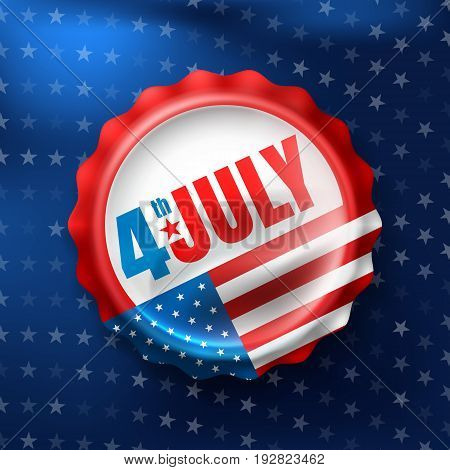 Independence day 4 th july with Soft Drink Bottle Cap.Happy USA Independence Day 4 th July