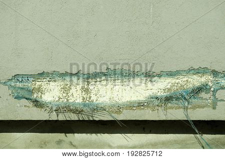 Bad building or house facade insulation work.