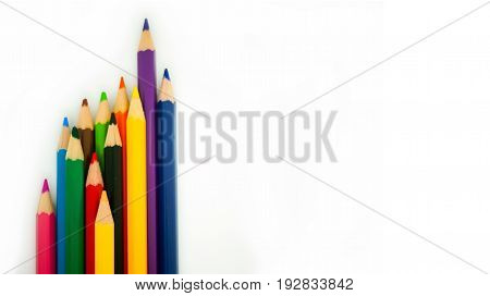 Colour pencils isolated on the white background.