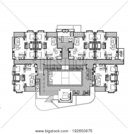 Flat construction plan vector for you ideas