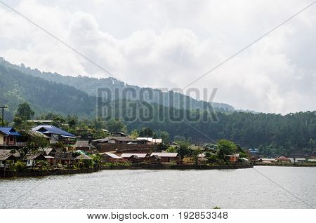 Ban Rak Thai Village near lake, a Chinese settlement in Pai, Mae Hong Son ,Thailand.