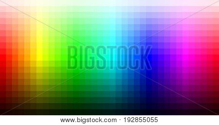 Color spectrum mosaic palette hue and brightness. Vector illustration