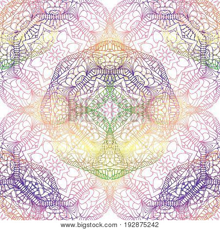 Vector Seamless Pattern With Colorful Ornament