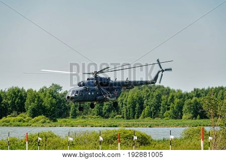 Russian Military Helicopter Mi-8 At Small Height