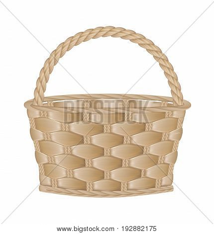 Empty basket on white background. Vector illustration