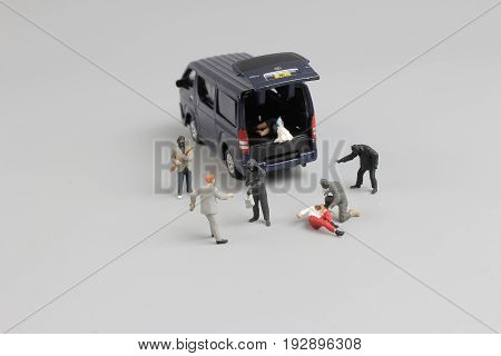 Group Of Mini Ature Robber  Are Working