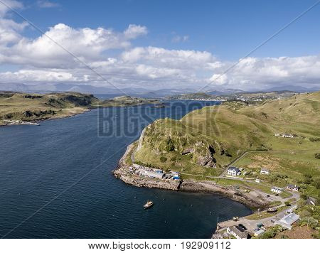 Aerial view of the coast between Gallanach and Oban, Argyll, Scotland