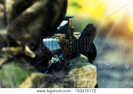 Grass lying taking soldier background nobody closeup