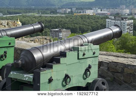 old cannons on the hill of the fortress