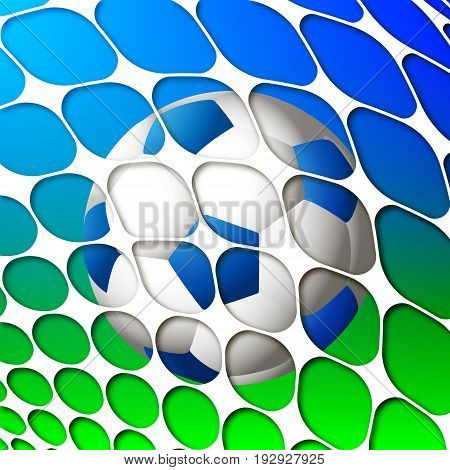 The ball is in the net. Soccer ball in the goal. Gol.