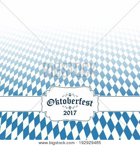 Oktoberfest Background With Blue-white Checkered Pattern