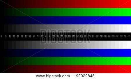 8K 7680x4320 TV RGB gradient television test pattern to adjust the screen, tint 0-255.