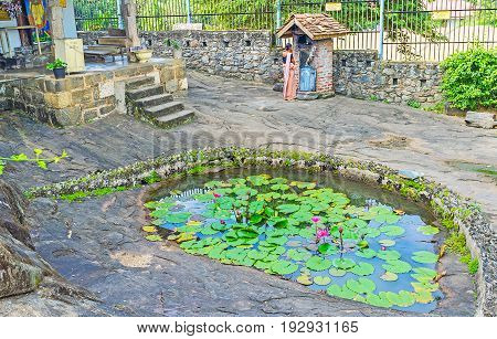 The Pond With Flowers In Old Temple