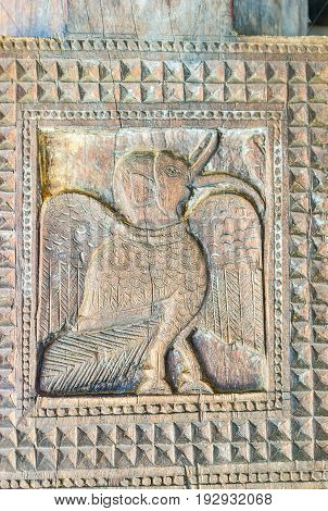 The Mythical Bird In Old Temple
