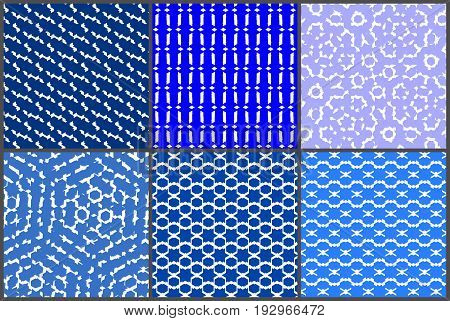 random six endless blue pattern geometrical, vector