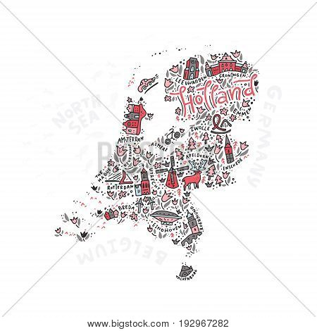 Illustration of Holland Map made in vector.
