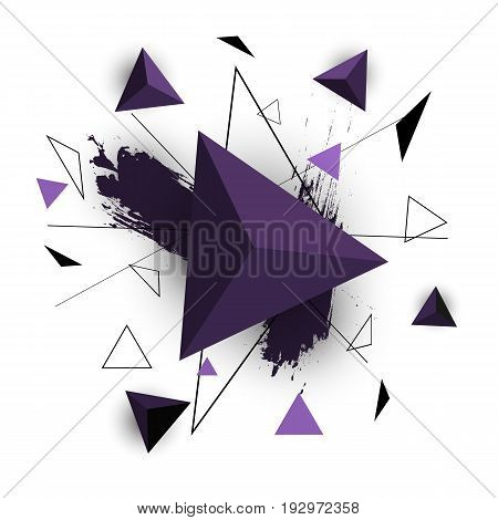 Purple triangle abstract on white background, stock vector
