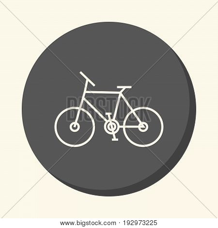 Two wheeled bicycle vector round icon with the illusion of volume simple color change