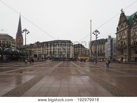 Rathausmarkt Square In Hamburg