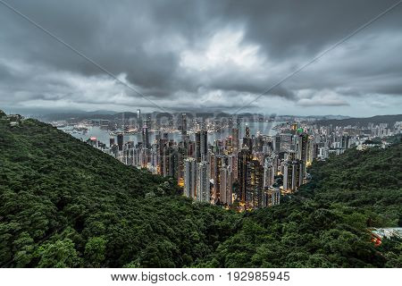 a landscape photo of  Victoria Peak - Hong Kong
