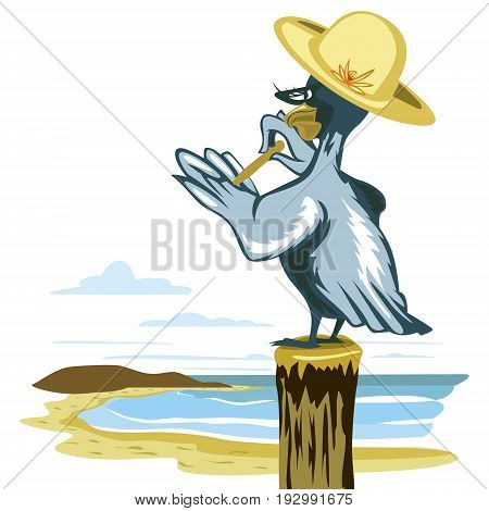 Pelican Bird Polish Treatment Nail Wings Nails Tree Trunk Beach
