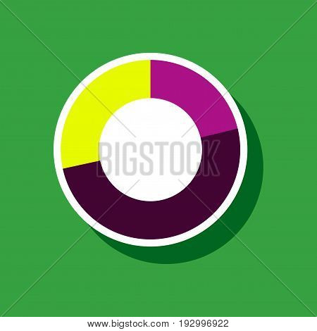 paper sticker on stylish background Pie chart