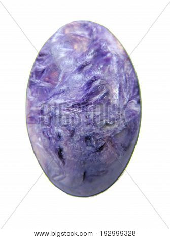 semigem violet charoite semiprecious geological crystal isolated