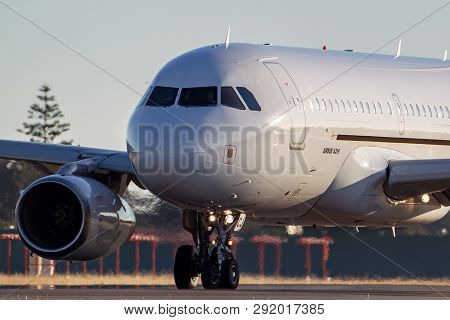 Adelaide, Australia - January 7, 2013: Skytraders Airbus A319-132 Aircraft Vh-vcj At Adelaide Airpor