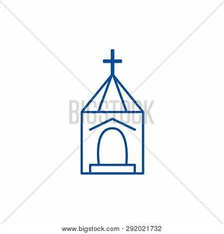 Church, Wedding Line Icon Concept. Church, Wedding Flat  Vector Symbol, Sign, Outline Illustration.