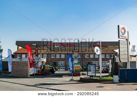 Tourcoing,france-march 22,2019:view Of The Gas Station Total.total It Is French Oil And Gas Company 