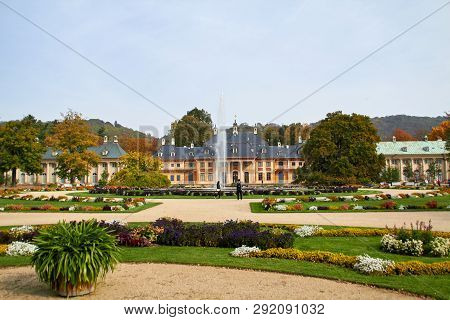 Dresden, Germany - October 10, 2018: Sightseeings Of Germany. Historical Buildings And Streets Of Dr