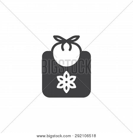 Baby Bib Vector Icon. Filled Flat Sign For Mobile Concept And Web Design. Baby Apron Glyph Icon. Sym