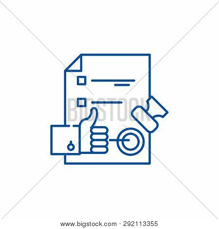 Quality Control System Line Icon Concept. Quality Control System Flat  Vector Symbol, Sign, Outline 